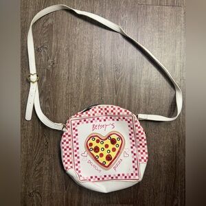 BETSEY JOHNSON Pizza Box White & Colorful Crossbody Shoulder Bag Purse-RARE